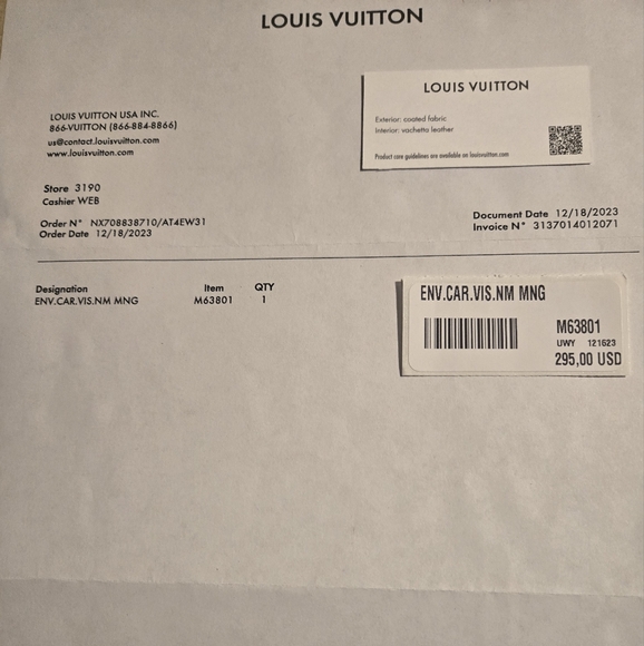 Athentic Louis Vuitton Envelope Business Card Holder - Picture 11 of 11